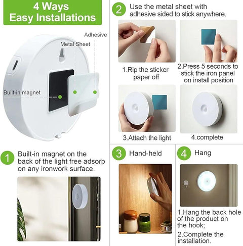 Rechargeable Wireless Sensor LED Light White